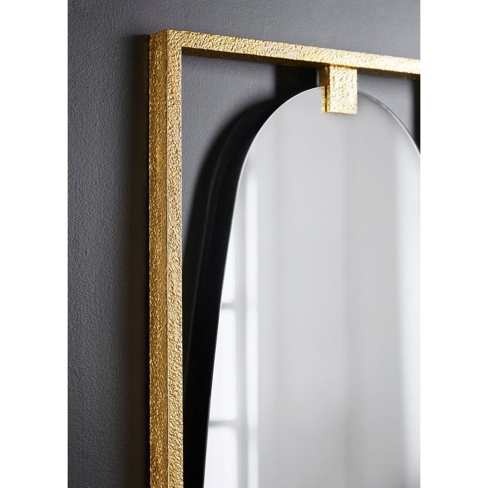 Alternate view of Paolo Floor Mirror, featuring metal, glass, and wall-mounting hardware implied by vertical wall display.