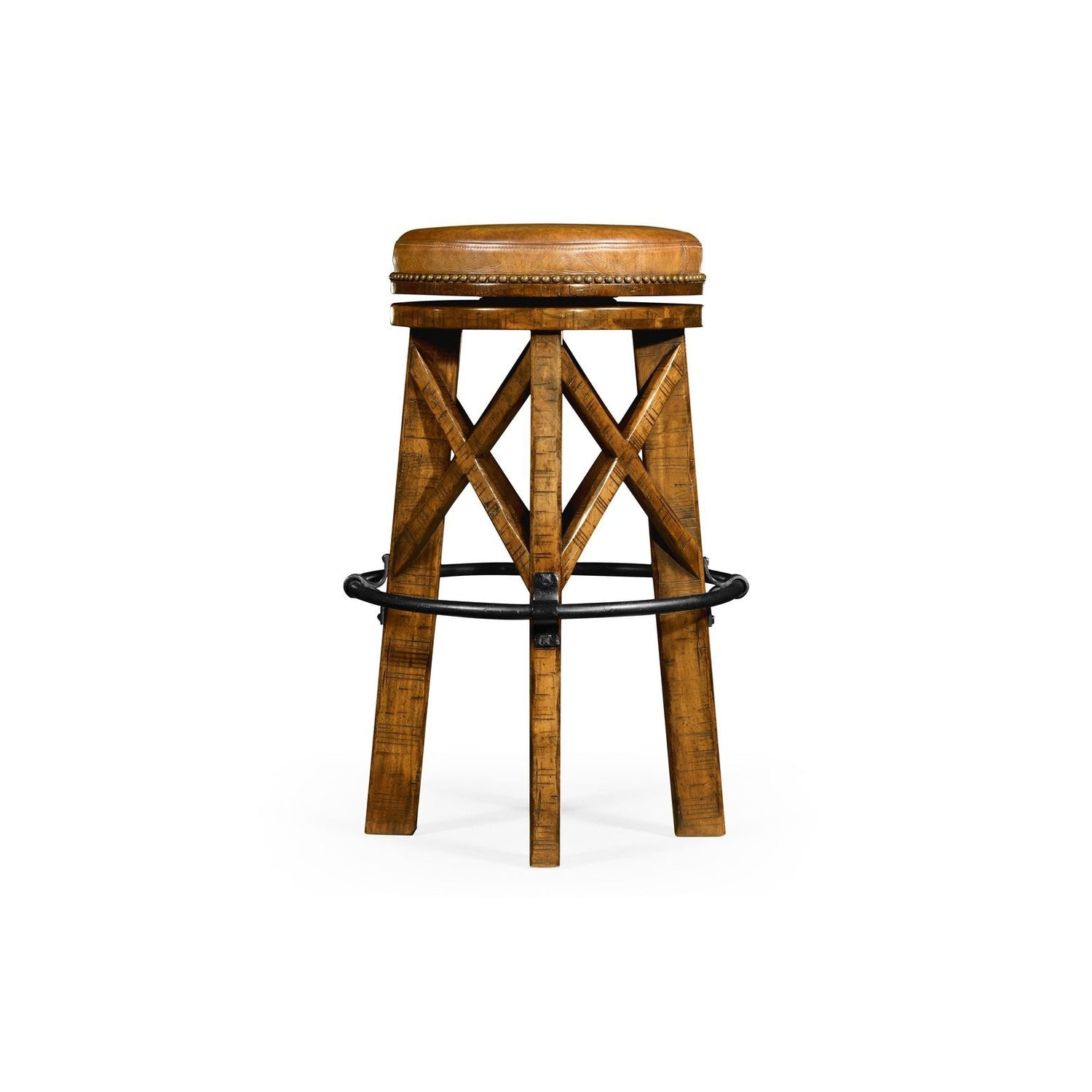 Casual Bar Stool-Jonathan Charles-JCHARLES-491071-CFW-Bar StoolsCountry Walnut-2-France and Son