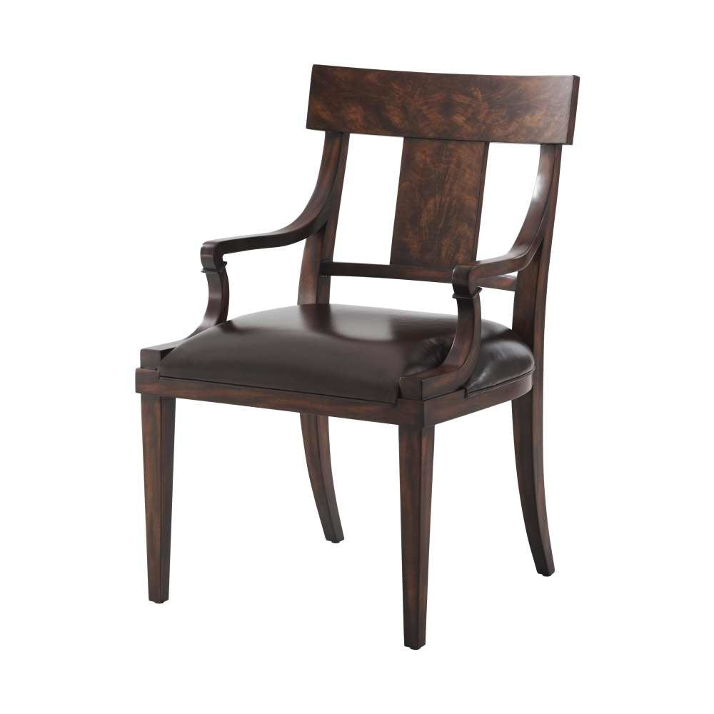 Eternal Flame Armchair-Theodore Alexander-THEO-4100-914.2ABI-Dining ChairsBrown Seat-2-France and Son