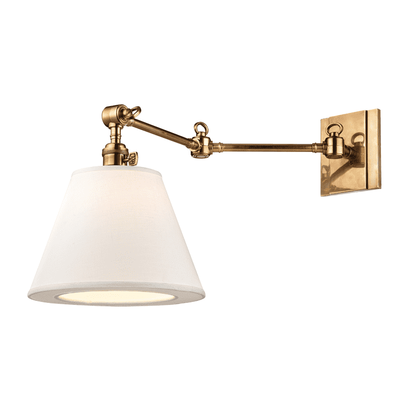 Hillsdale 1 Light Swing Arm Wall Sconce-Hudson Valley-HVL-6233-AGB-Wall LightingAged Brass-1-France and Son