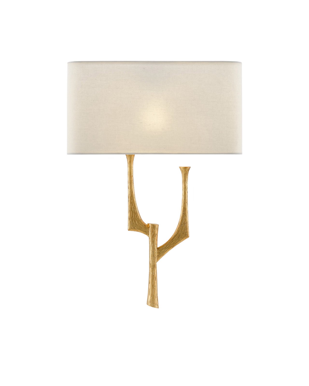 Bodnant Gold Wall Sconce, White Shade, Left