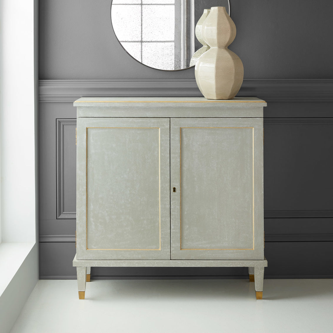 Gustavian Two Door Cabinet-Modern History-MODERN-MH887F01-Bookcases & Cabinets-1-France and Son