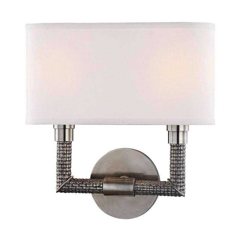 Dubois 2 Light Wall Sconce-Hudson Valley-HVL-1022-HN-Wall LightingHistoric Nickel-2-France and Son