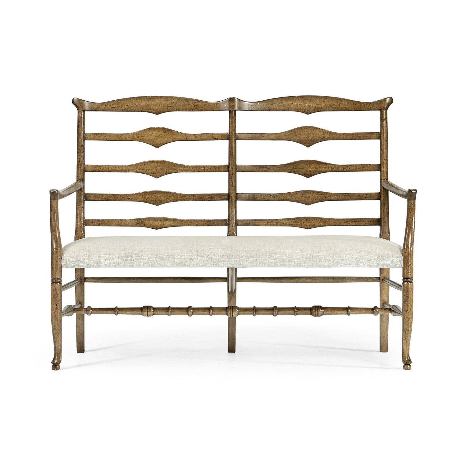 Casual Ladderback Bench-Jonathan Charles-JCHARLES-492803-DTM-BenchesMedium Driftwood-Rush-5-France and Son