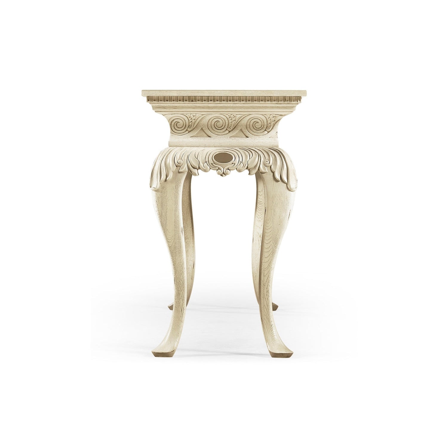 Incus Carved Console Table-Jonathan Charles-JCHARLES-002-3-440-CHK-Console TablesWhite-4-France and Son