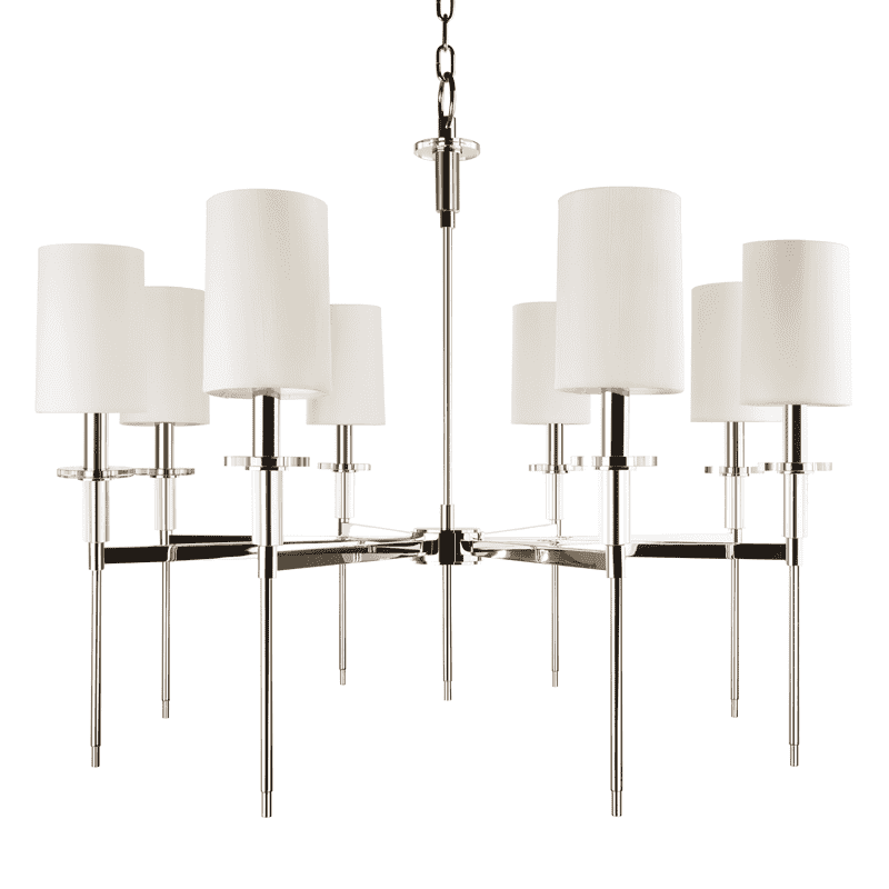 Amherst 8 Light Chandelier Polished Nickel-Hudson Valley-HVL-8518-PN-Chandeliers-1-France and Son