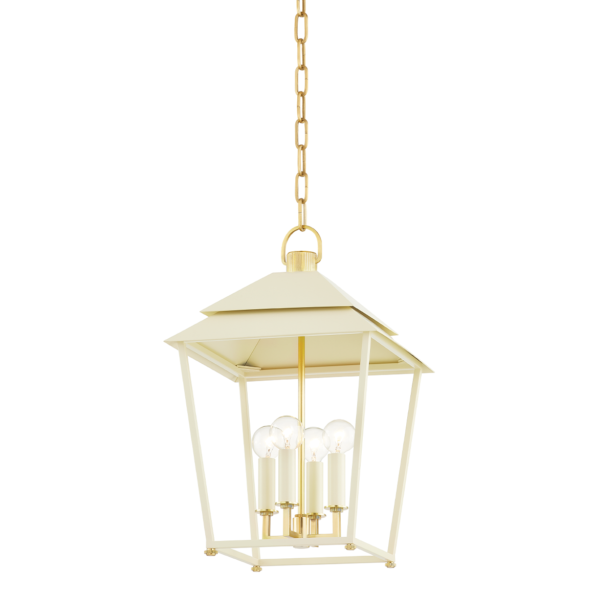 Natick 4 Light Lantern-Hudson Valley-HVL-5119-AGB/SSD-Outdoor Post LanternsAged Brass-2-France and Son