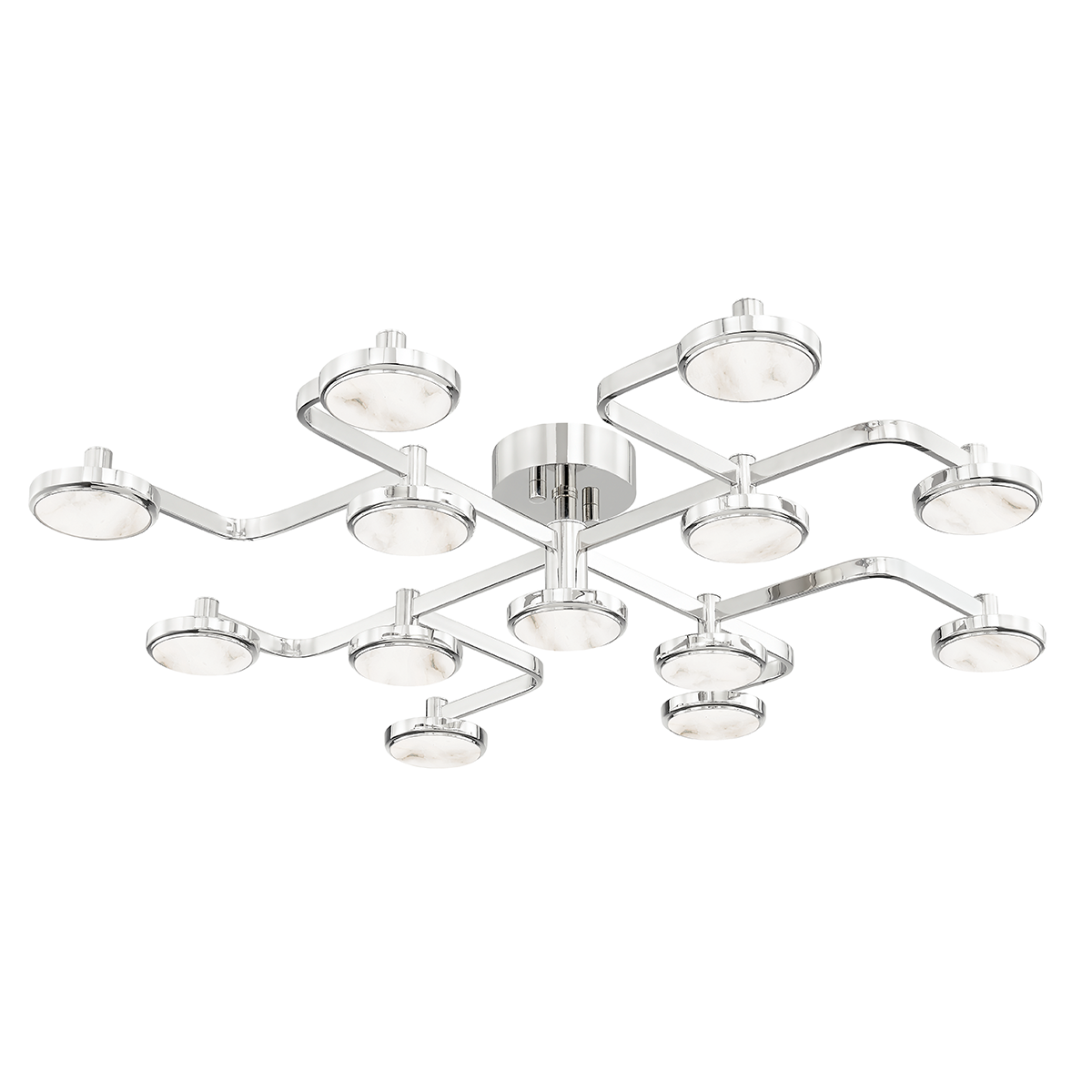 Meander 13 Light Semi Flush-Hudson Valley-HVL-6343-PN-Flush MountsPolished Nickel-2-France and Son