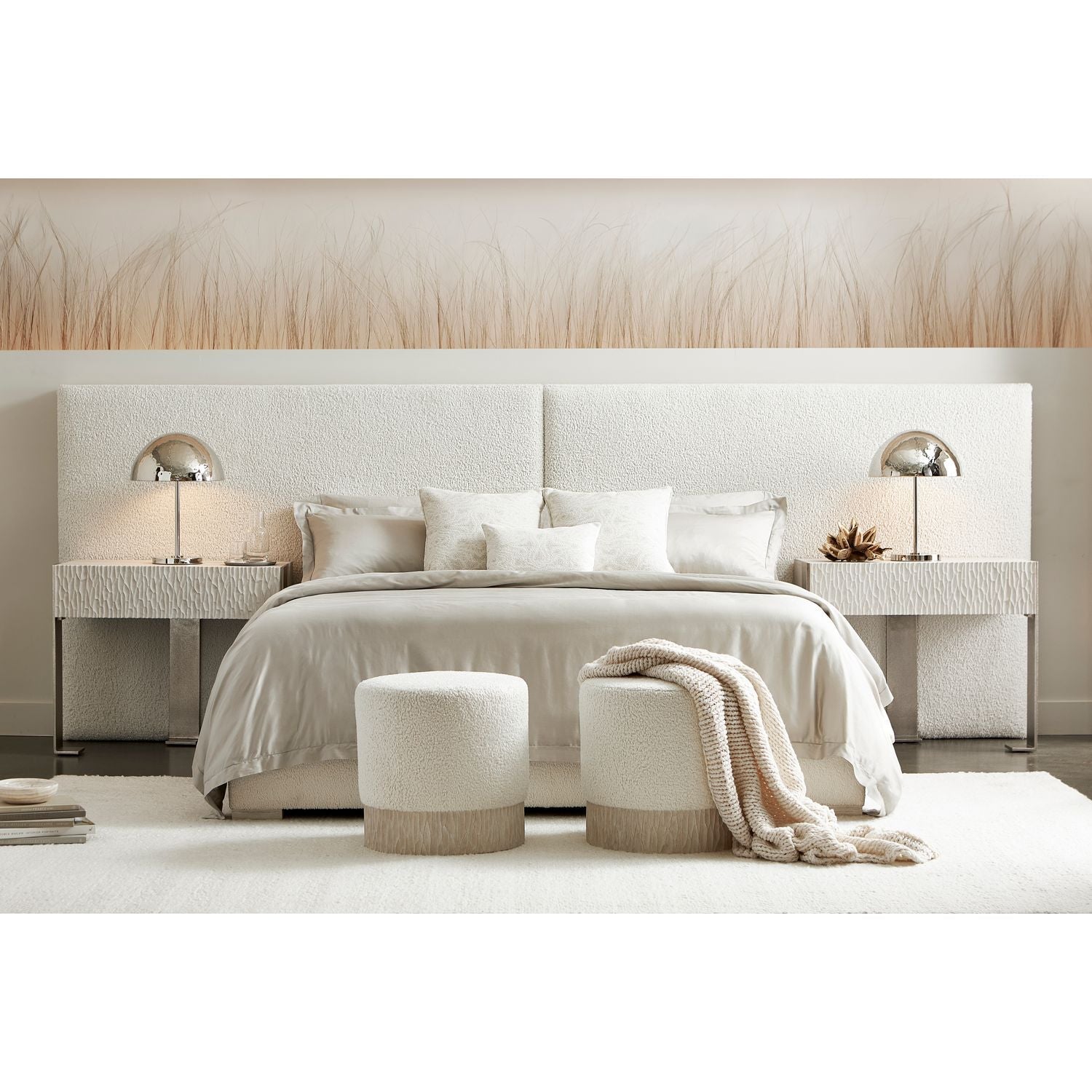 Solaria King Dual Headboard Fully Upholstered Panel Bed