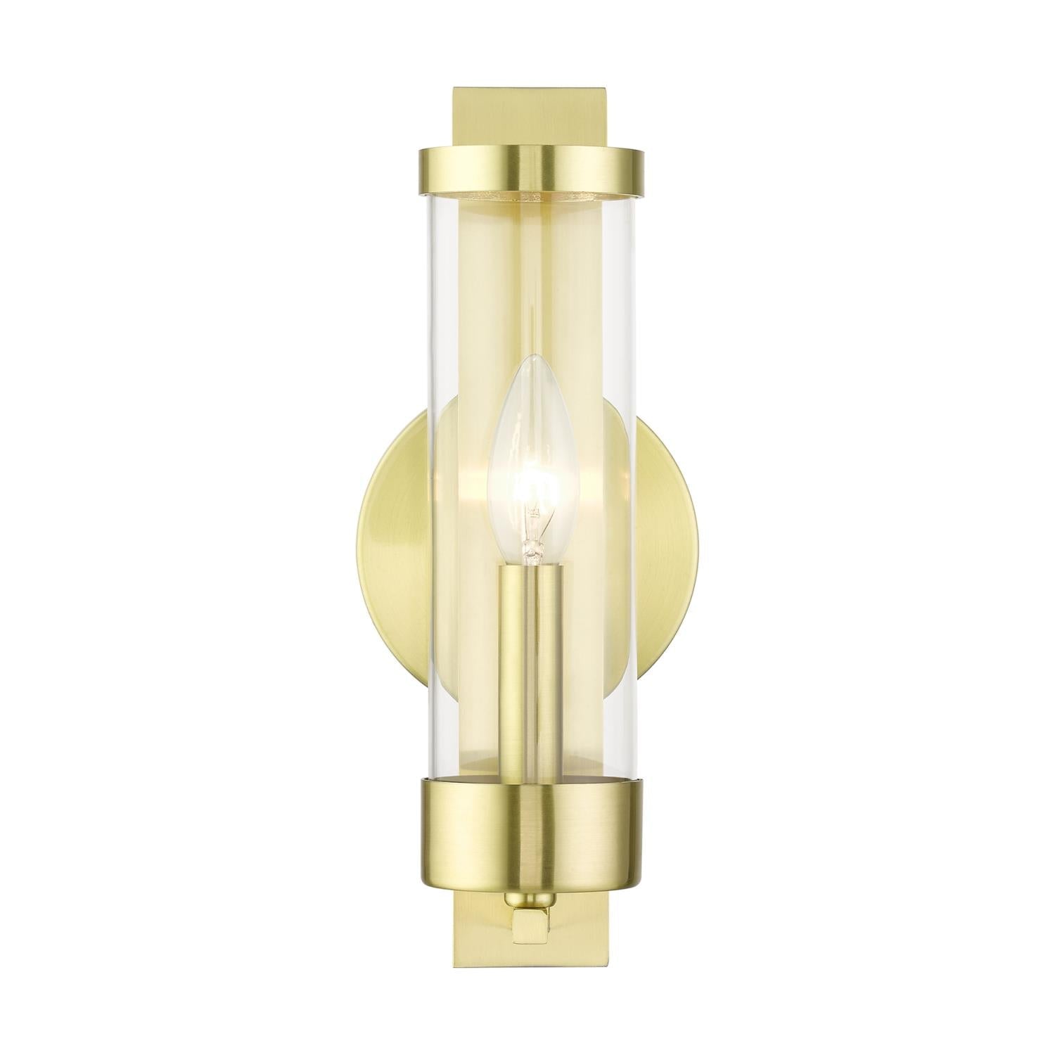 Castleton Single Scone Satin Brass-Livex Lighting-LIVEX-10141-12-Bathroom Lighting-2-France and Son