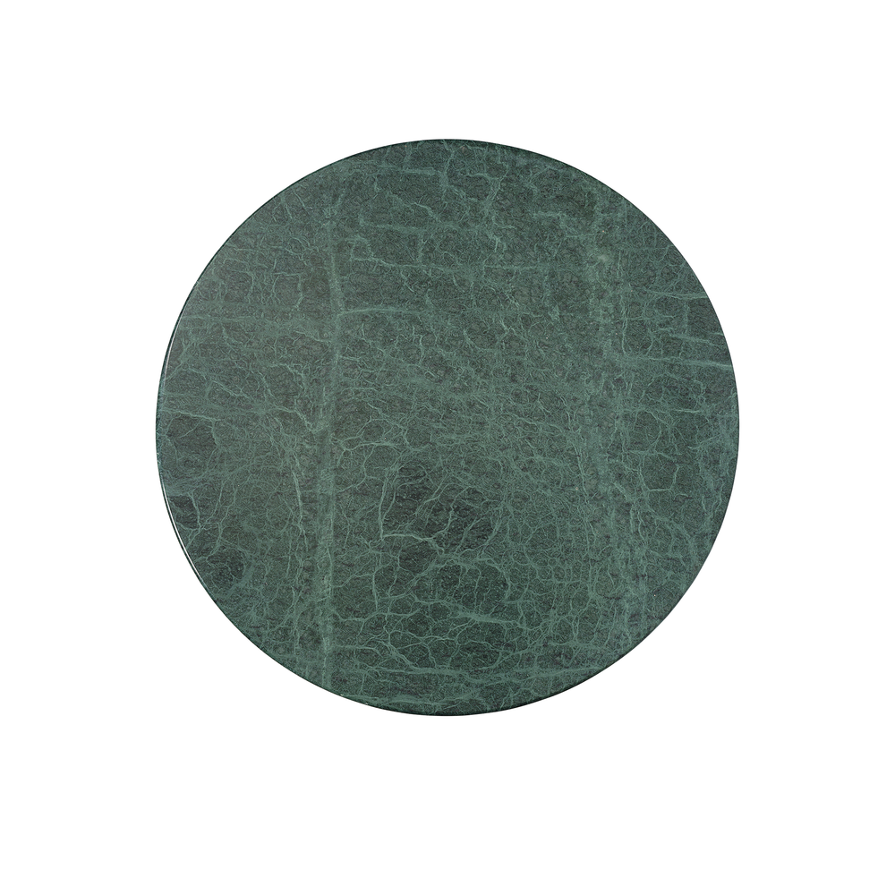 Additional view of Nubia Green Accent Table, featuring polished finish, marble, and compact round tabletop.