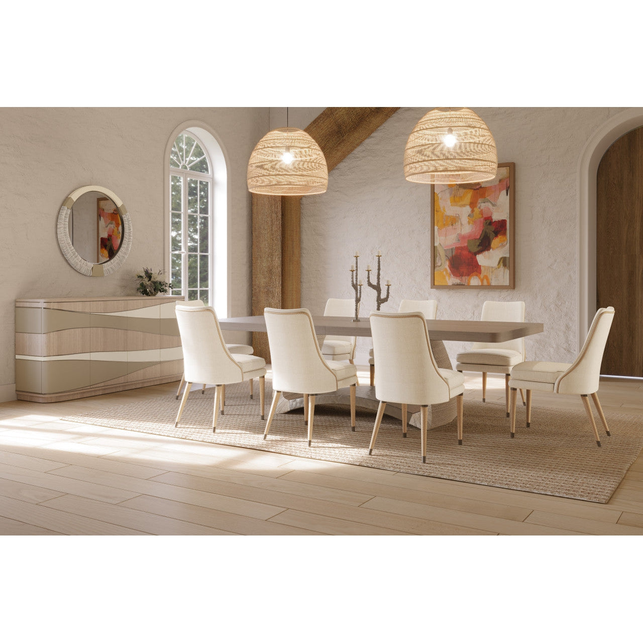 Swell Danish Cord Dining Table-Jonathan Charles-JCHARLES-001-2-E01-CRD-Dining Tables-2-France and Son