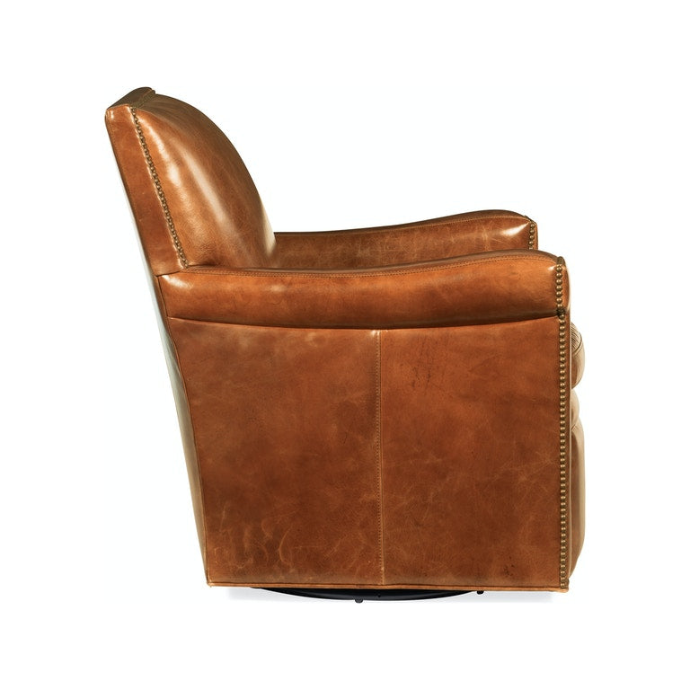 Jilian Swivel Club Chair-Hooker-HOOKER-CC419-SW-085-Lounge ChairsTeak-5-France and Son