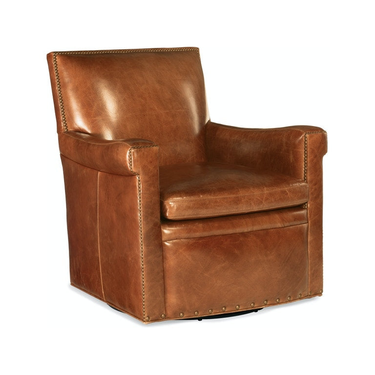 Jilian Swivel Club Chair-Hooker-HOOKER-CC419-SW-085-Lounge ChairsTeak-1-France and Son