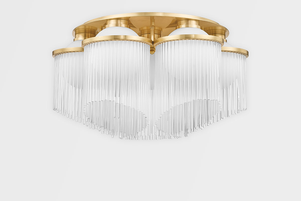 Celestial 7 Light Semi Flush Aged Brass-Corbett Lighting-CORBETT-398-26-AGB-Flush Mounts-2-France and Son