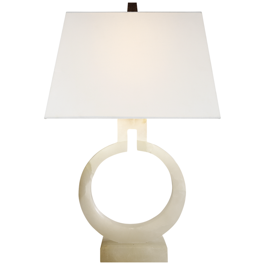 Raylynn Form Table Lamp-Visual Comfort-VISUAL-CHA 8969ALB-L-Table LampsSmall-Alabaster with Linen Shade-22-France and Son