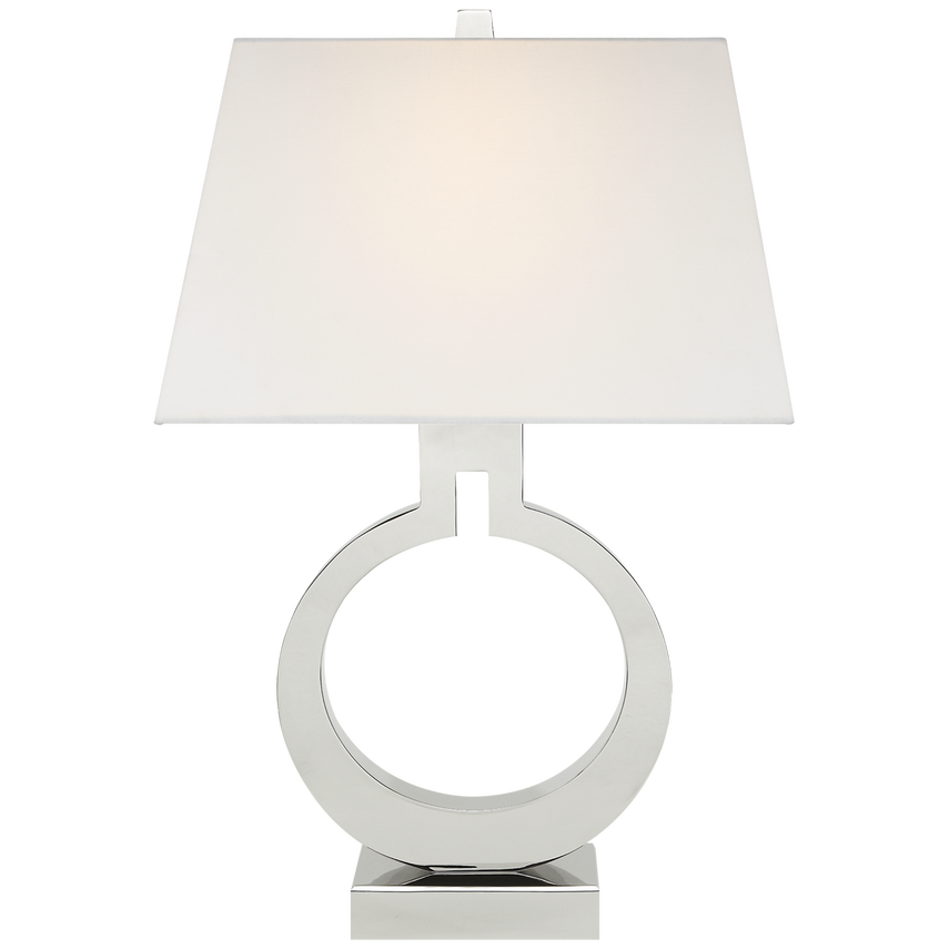 Raylynn Form Table Lamp-Visual Comfort-VISUAL-CHA 8969PN-L-Table LampsSmall-Polished Nickel with Linen Shade-25-France and Son