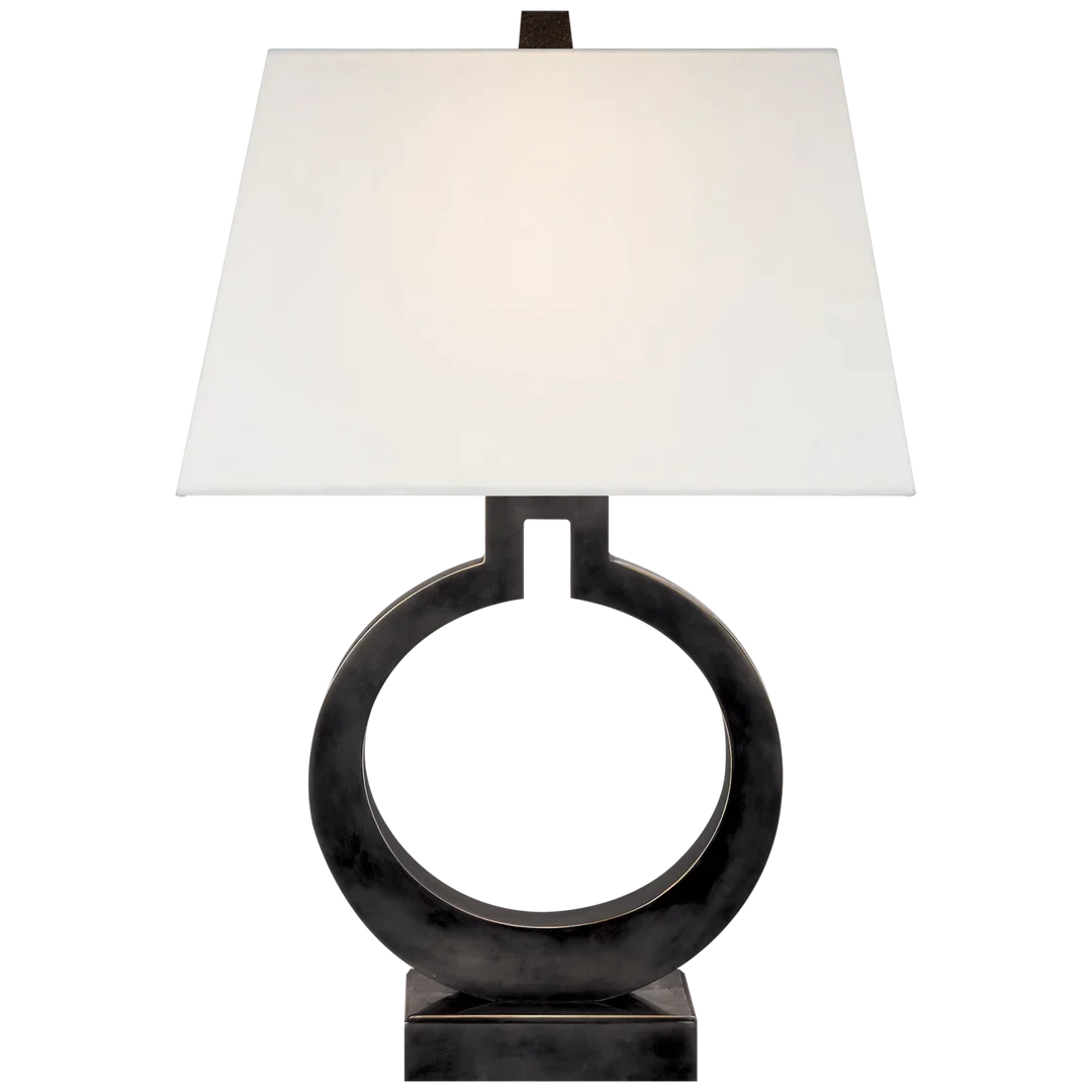 Raylynn Form Table Lamp-Visual Comfort-VISUAL-CHA 8970BZ-L-Table LampsLarge-Bronze with Linen Shade-18-France and Son