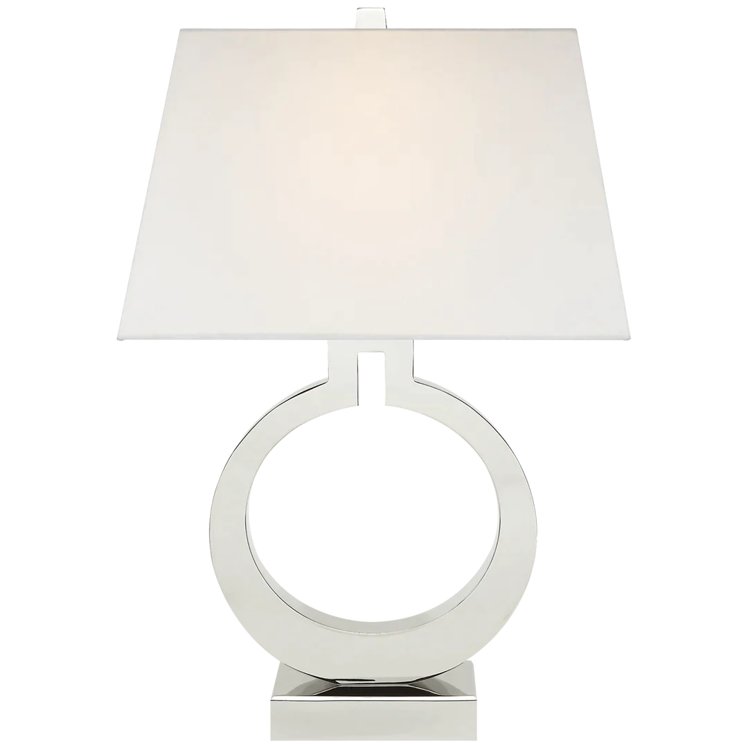 Raylynn Form Table Lamp-Visual Comfort-VISUAL-CHA 8970PN-L-Table LampsLarge-Polished Nickel with Linen Shade-20-France and Son