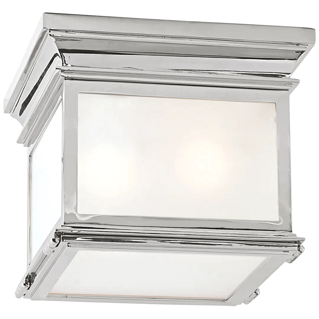 Clone Small Square Flush Mount-Visual Comfort-VISUAL-CHC 4128PN-FG-Flush MountsPolished Nickel-Frosted Glass-8-France and Son