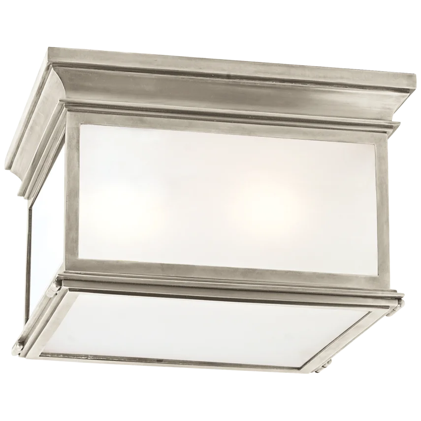 Clone Large Square Flush Mount-Visual Comfort-VISUAL-CHC 4129AN-FG-Flush MountsAntique Nickel-Frosted Glass-4-France and Son