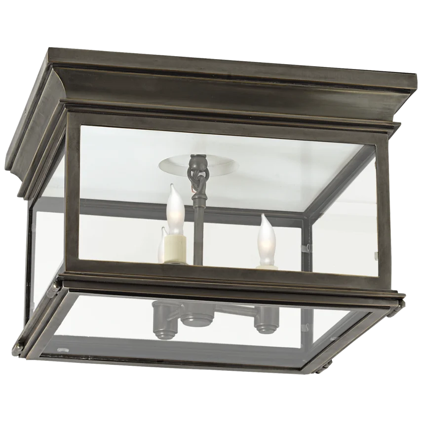Clone Large Square Flush Mount-Visual Comfort-VISUAL-CHC 4129BZ-CG-Flush MountsBronze / 4129BZ-CG-Clear Glass-5-France and Son