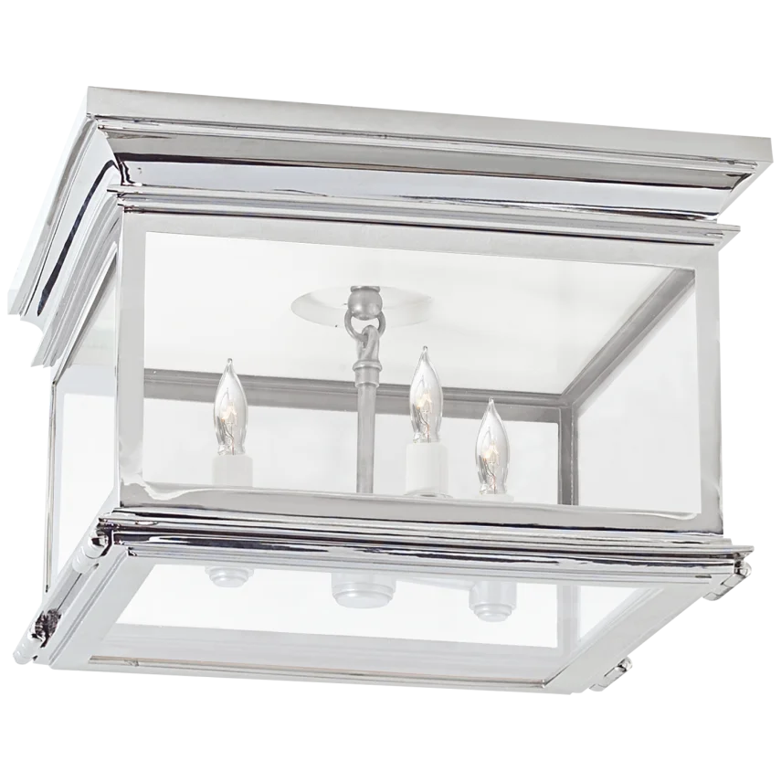 Clone Large Square Flush Mount-Visual Comfort-VISUAL-CHC 4129PN-CG-Flush MountsPolished Nickel-Clear Glass-7-France and Son