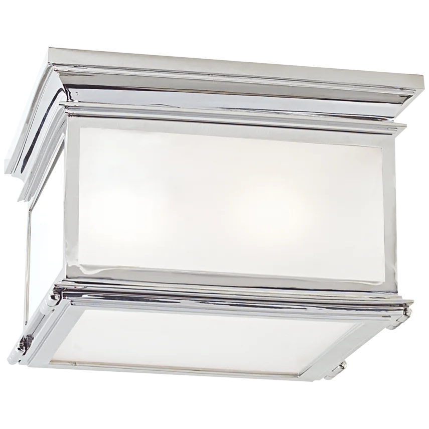 Clone Large Square Flush Mount-Visual Comfort-VISUAL-CHC 4129PN-FG-Flush MountsPolished Nickel-Frosted Glass-8-France and Son