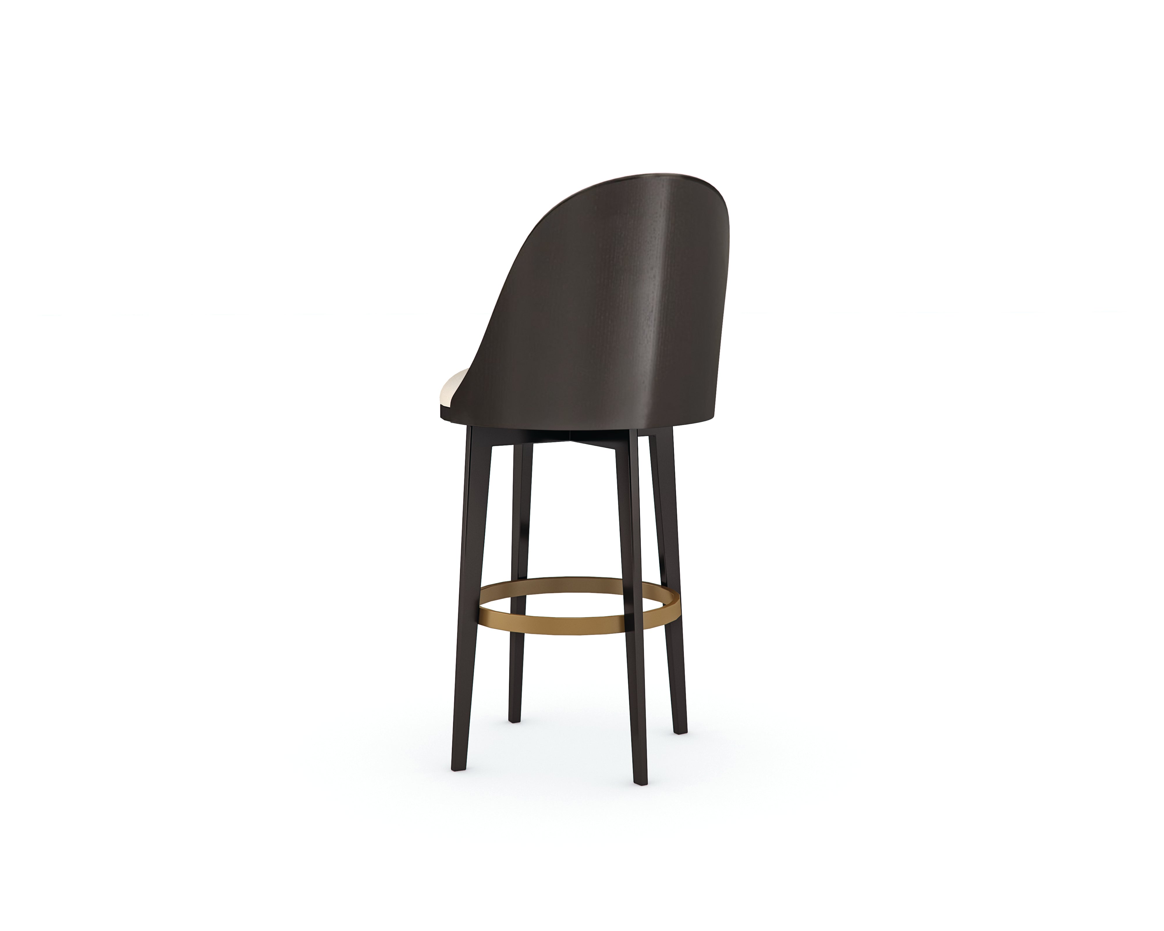 Another Round Bar Stool  - Brown, Gold, Beige