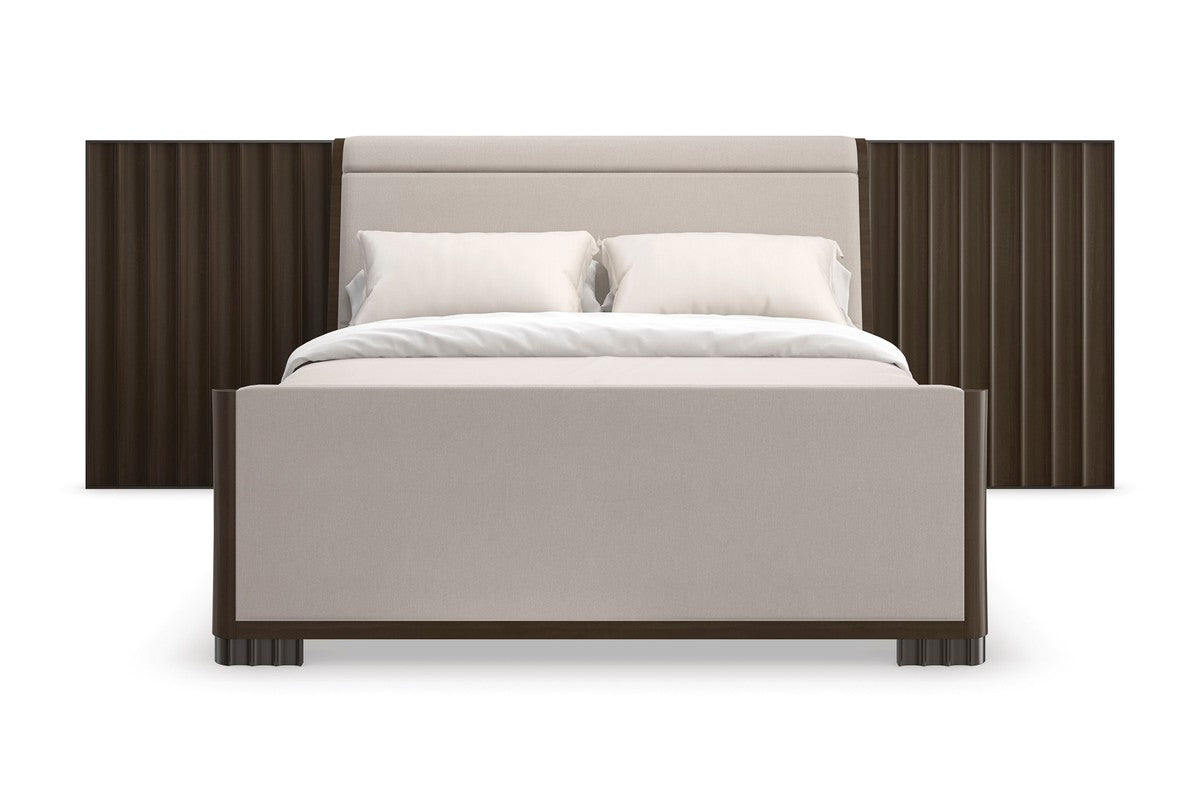 Slow Wave Qn/Kg Bed Wing Panels  - Grey, Brown, Beige