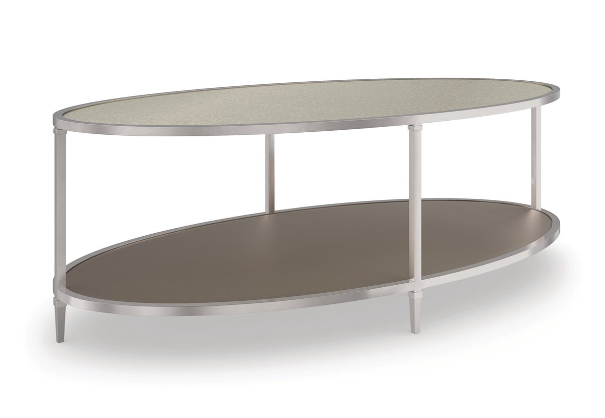 Shimmer Oval Cocktail Table  - Silver