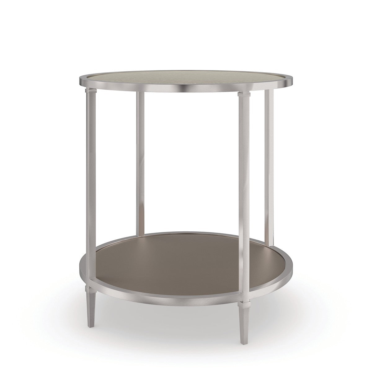 Shimmer Round End Table  - Silver