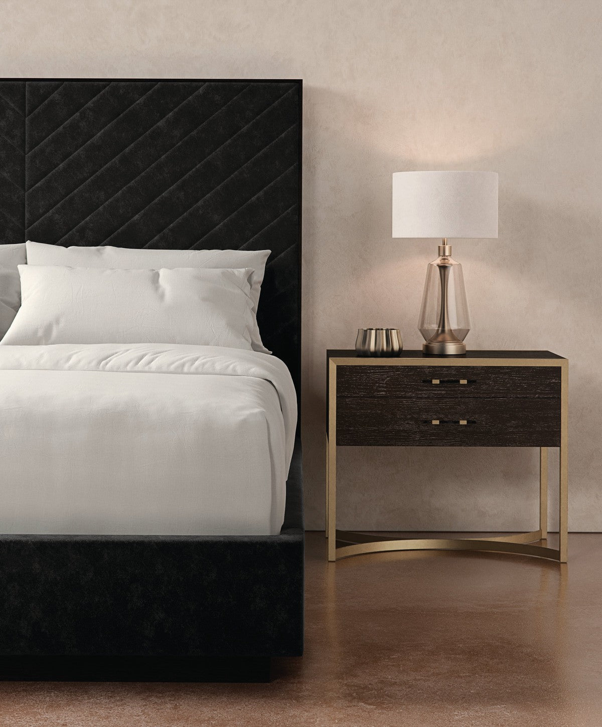 Remix Large Nightstand  - Brown, Black, Gold