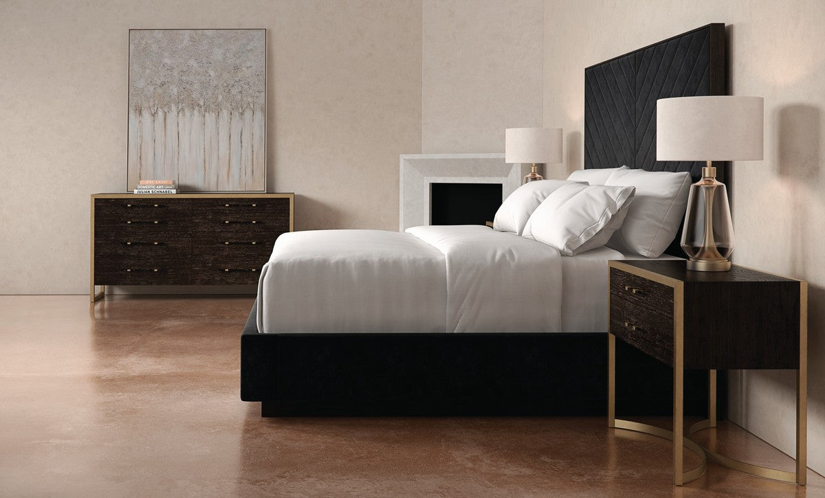 Remix Large Nightstand  - Brown, Black, Gold