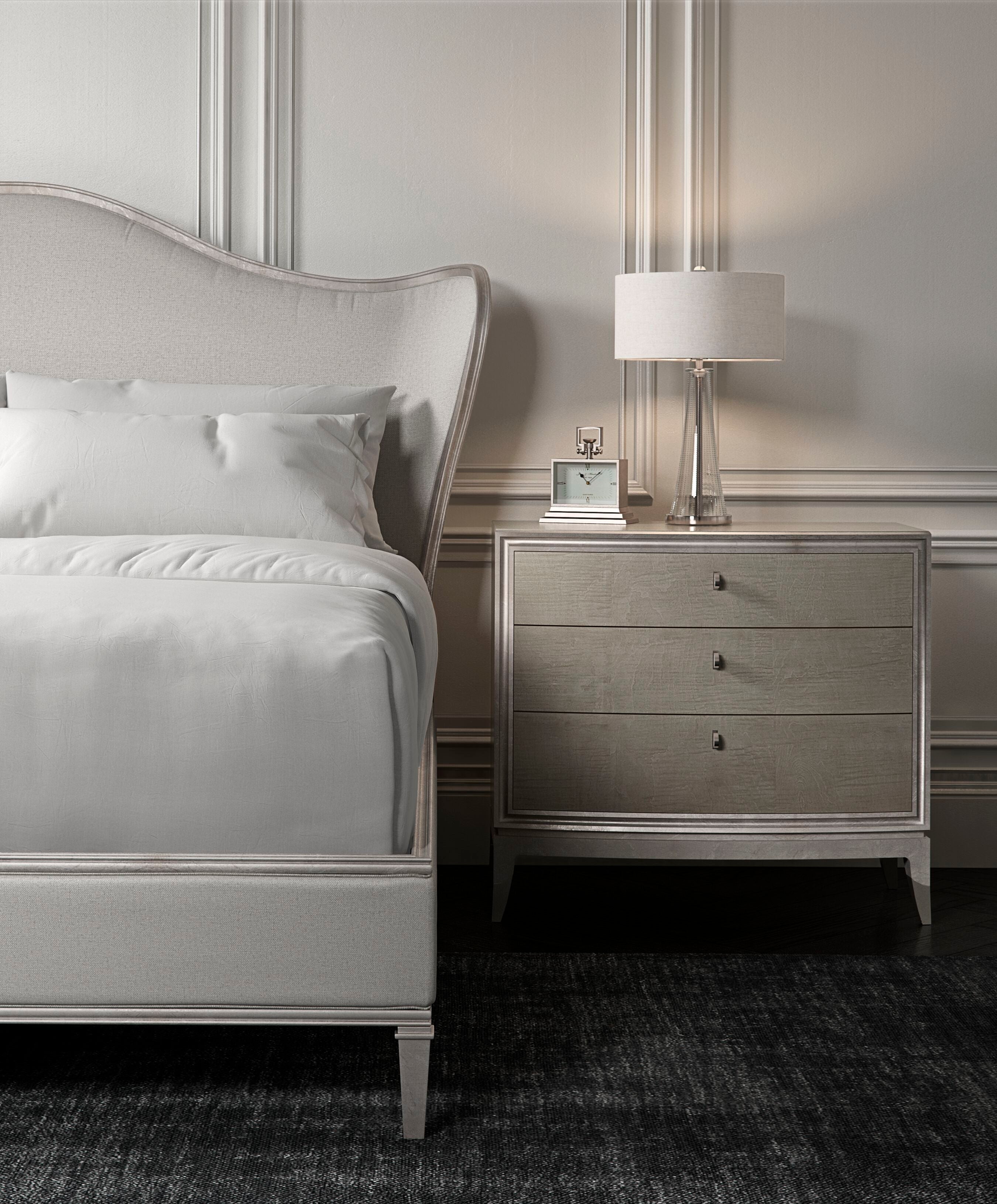 Bedtime Beauty - King  - Silver, Off White
