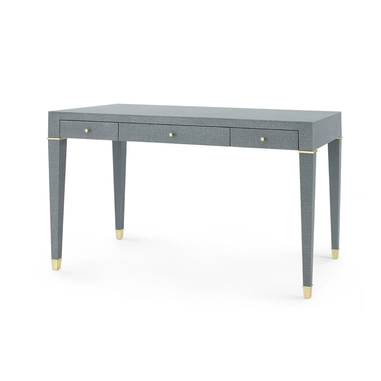 Claudette Desk, Washed Winter Gray, Brass