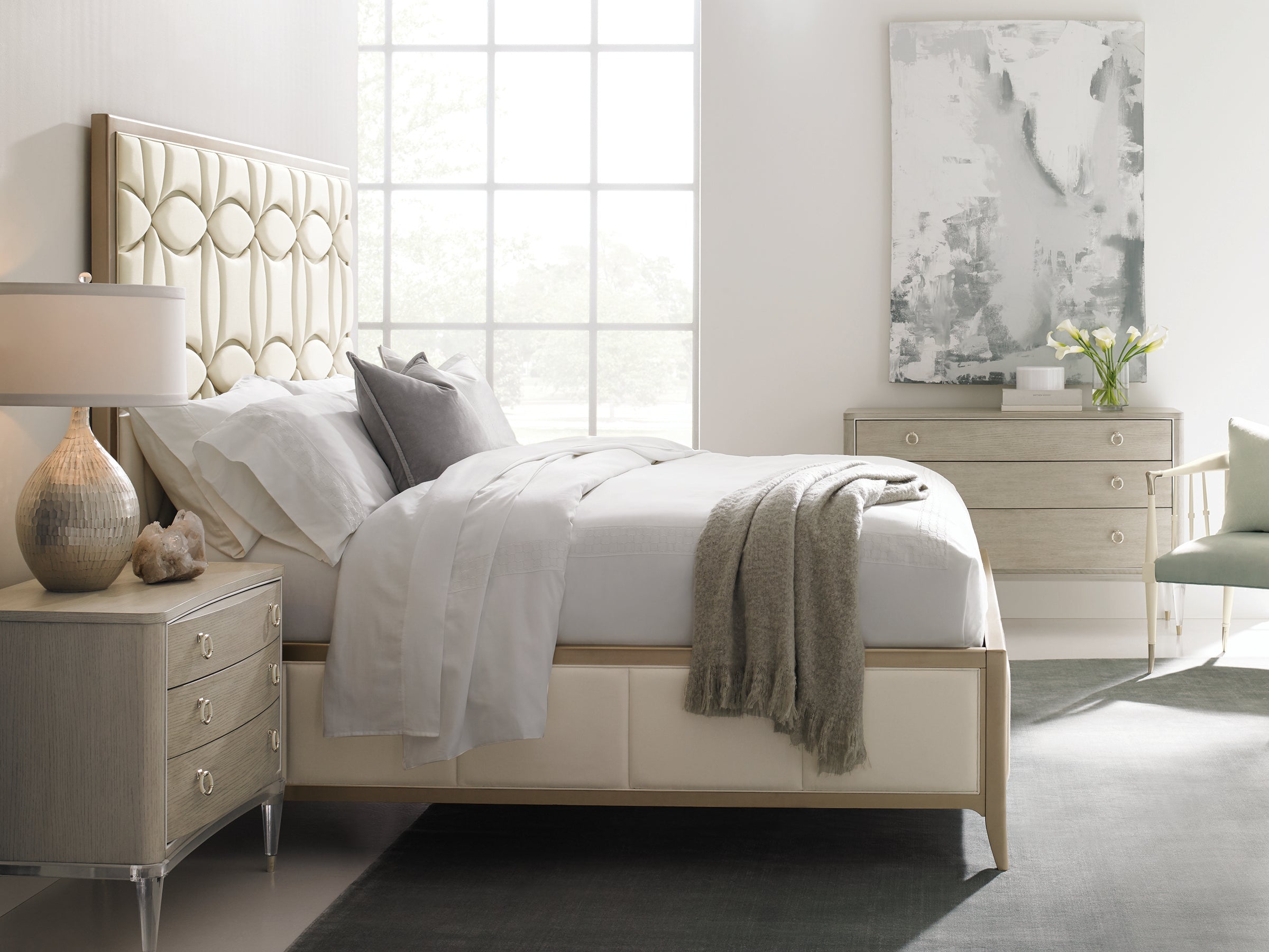 Floating Away  - Grey, Gold, White