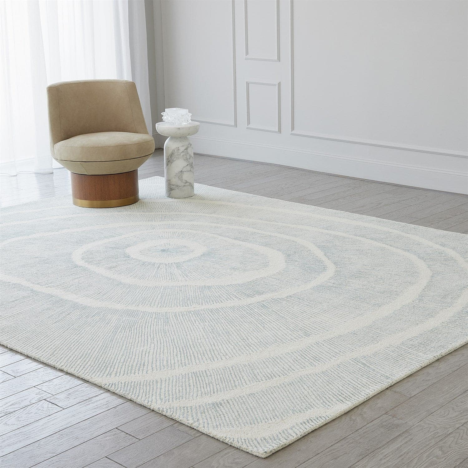 Burst Rug-Ivory/Blue