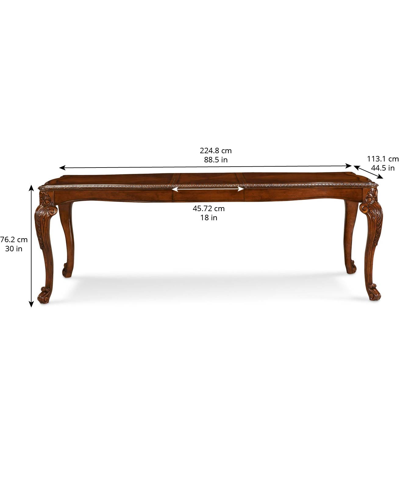 Old World Leg Dining Table - Brown