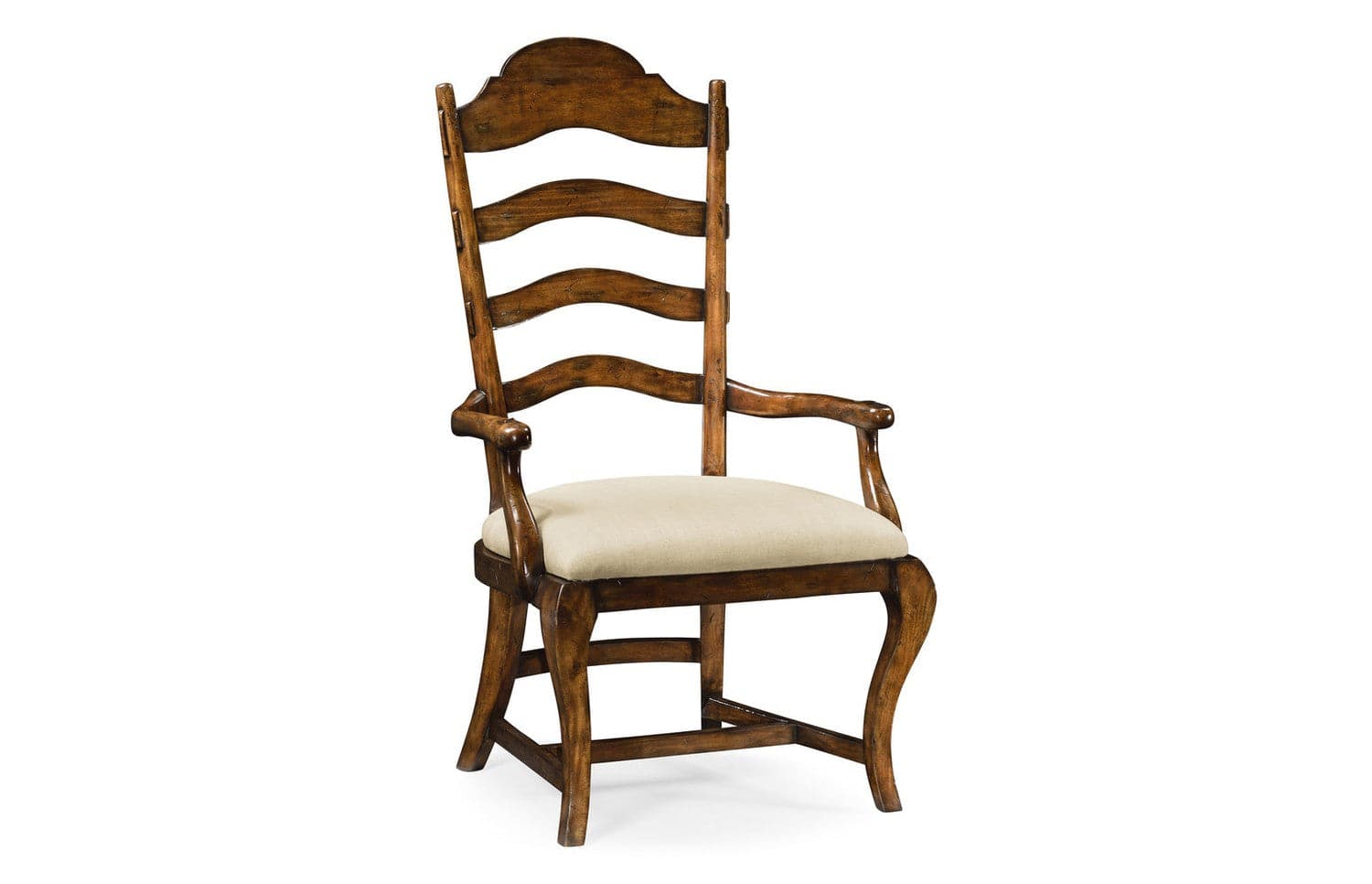 Casual Rustic Walnut Dining Arm Chair-Jonathan Charles-JCHARLES-495293-AC-RWL-F001-Dining Chairs-2-France and Son