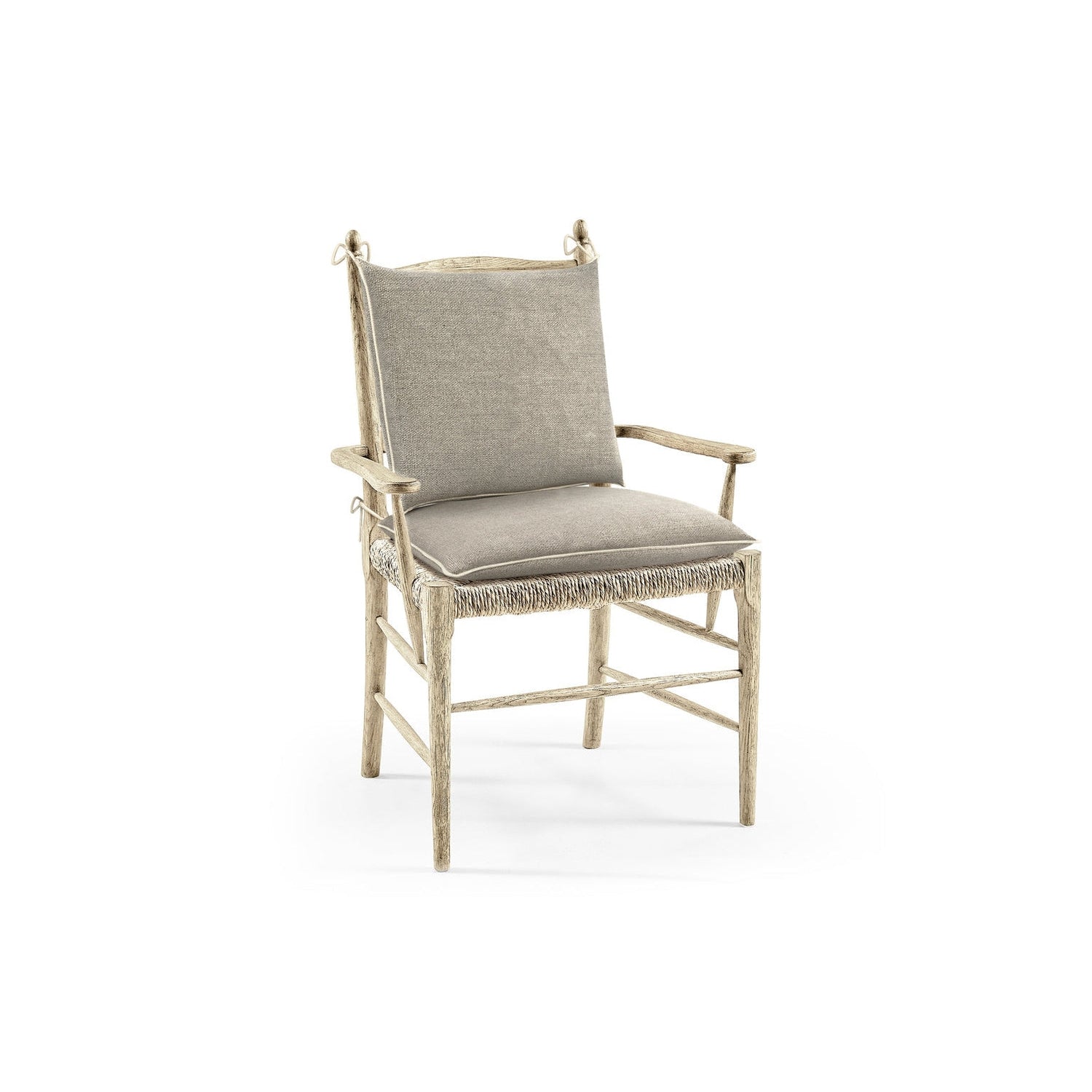 Doppler Ladder Back Arm Chair-Jonathan Charles-JCHARLES-003-2-000-STO-Dining ChairsGrey - Natural - Oak Finish-9-France and Son