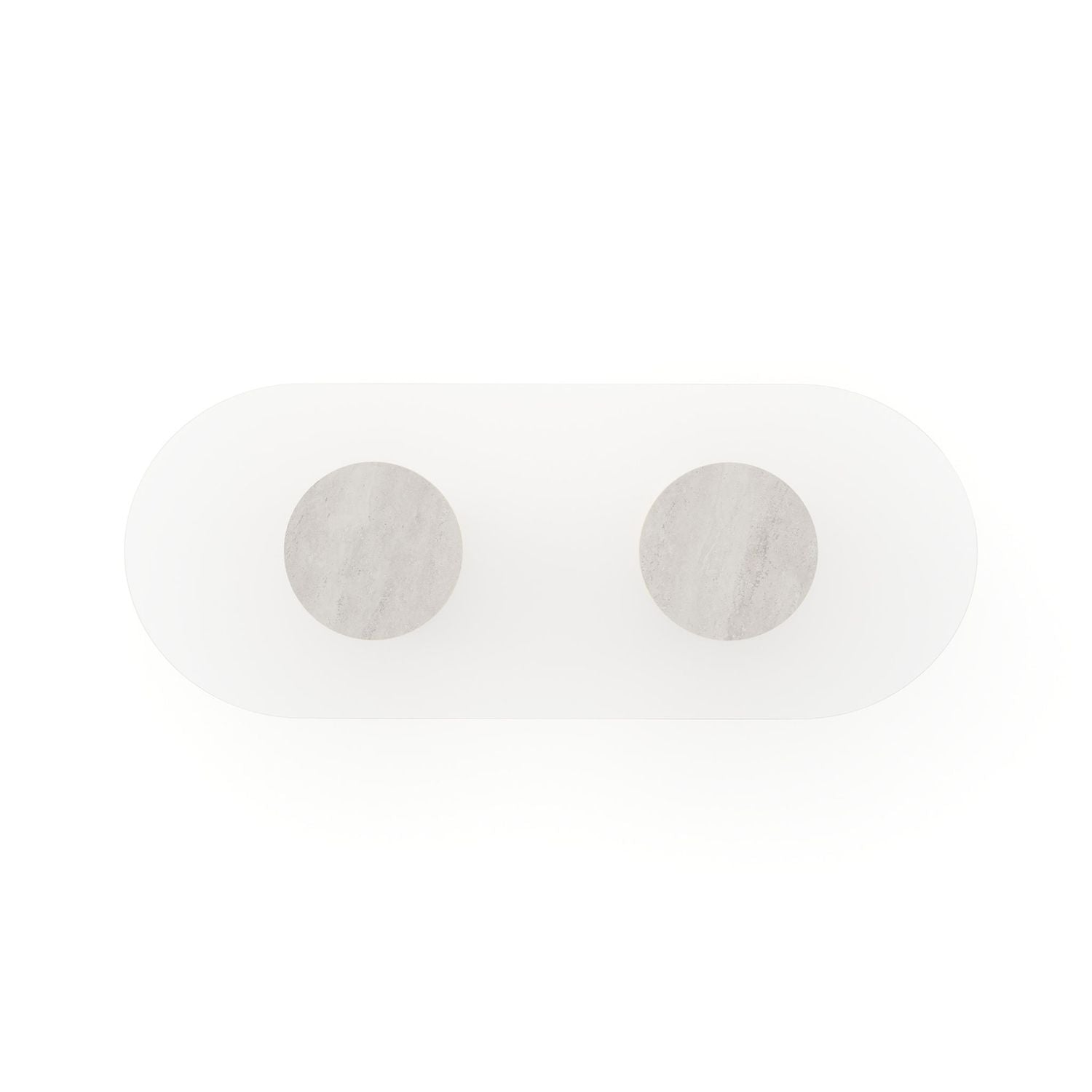 Additional view of Rhythm Oval Glass Top Dining Table 106 in clear and beige.