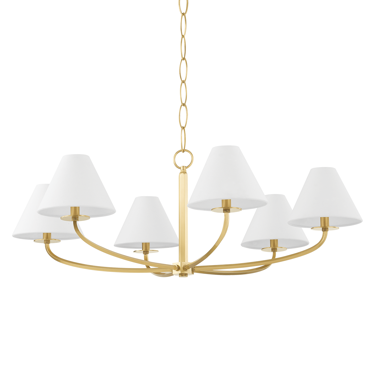 Stacey 6 Light Chandelier-Hudson Valley-HVL-BKO901-AGB-ChandeliersAged Brass-1-France and Son