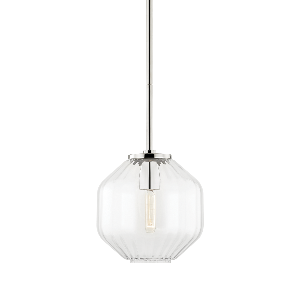 Brennet 1 Light Pendant-Hudson Valley-HVL-1509-PN-PendantsPolished Nickel-2-France and Son