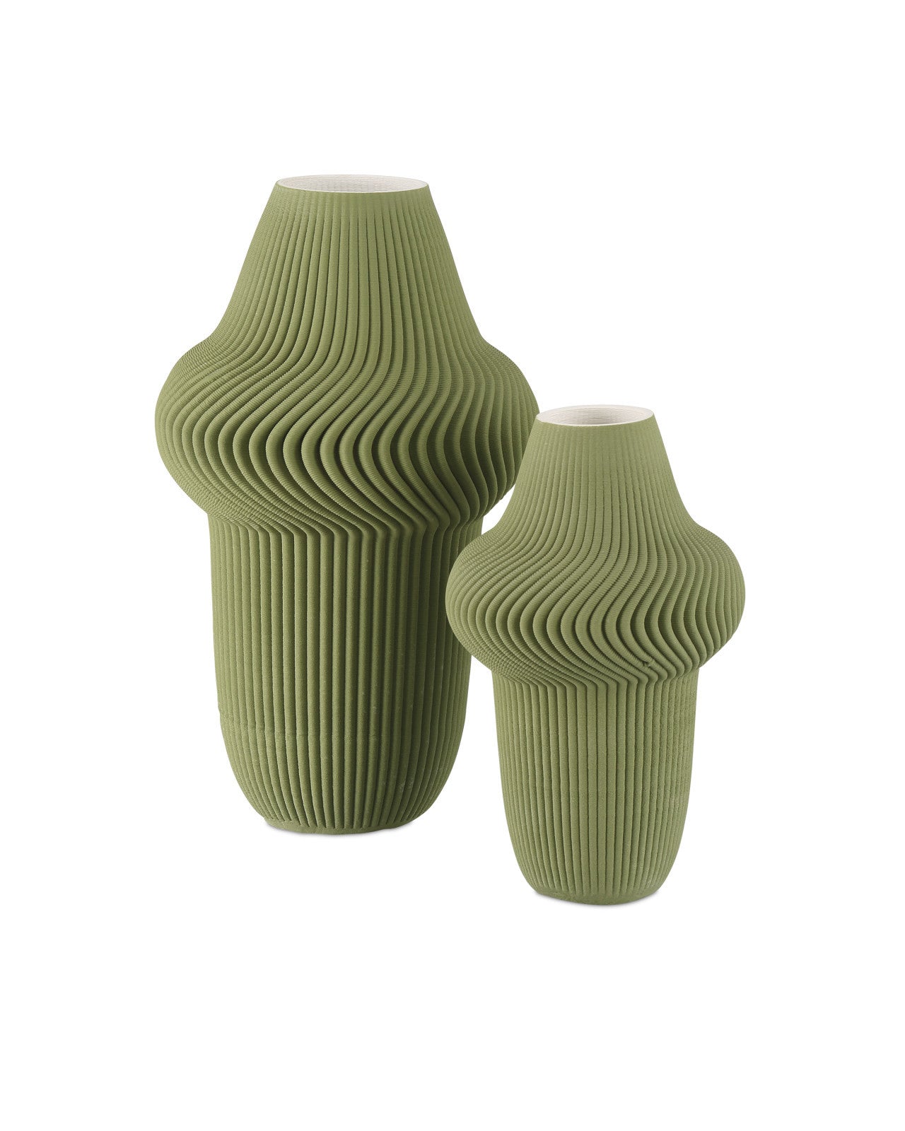 Green Plisse Medium Vase