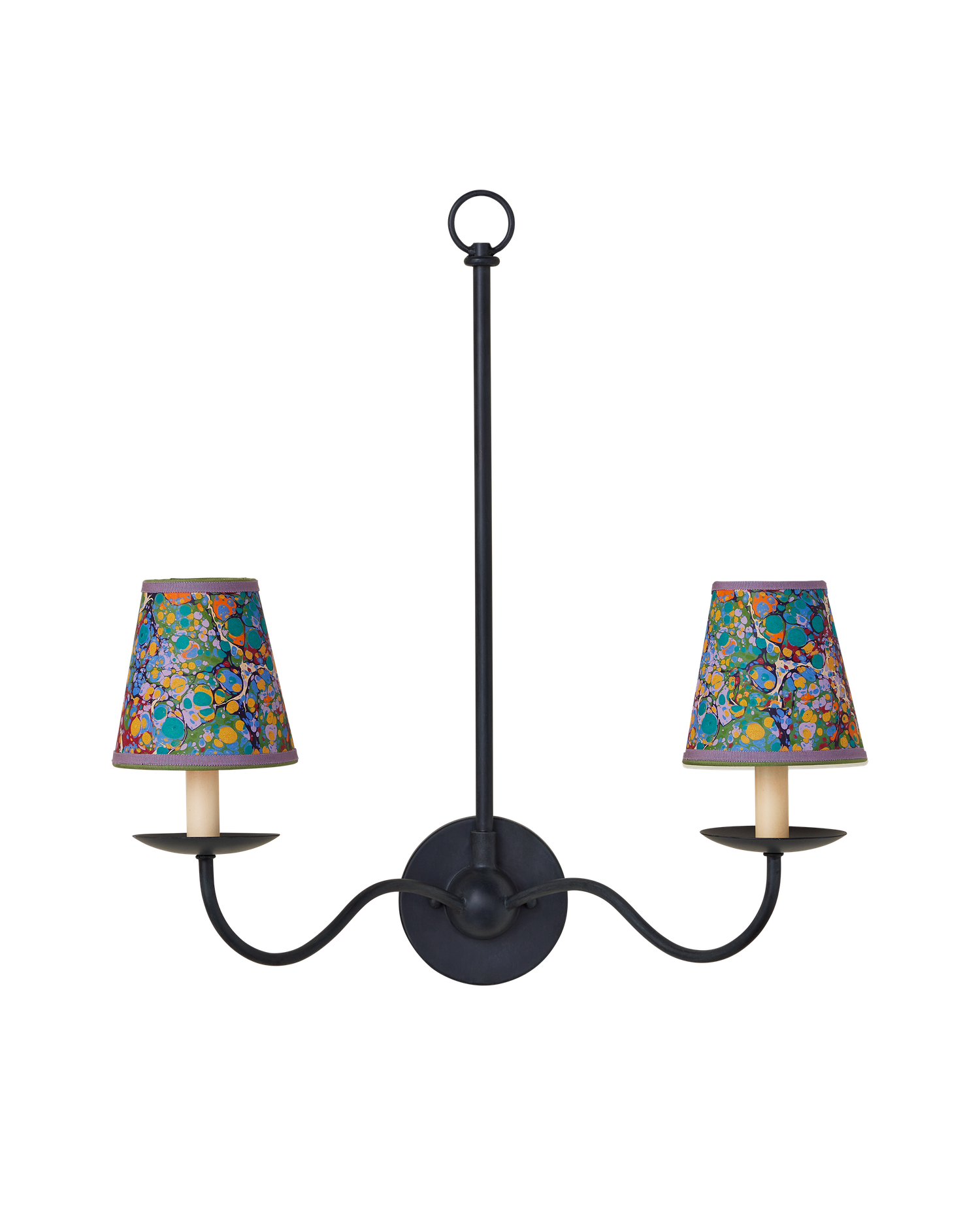 Marble Multi-Color Paper Tapered Chandelier Shade
