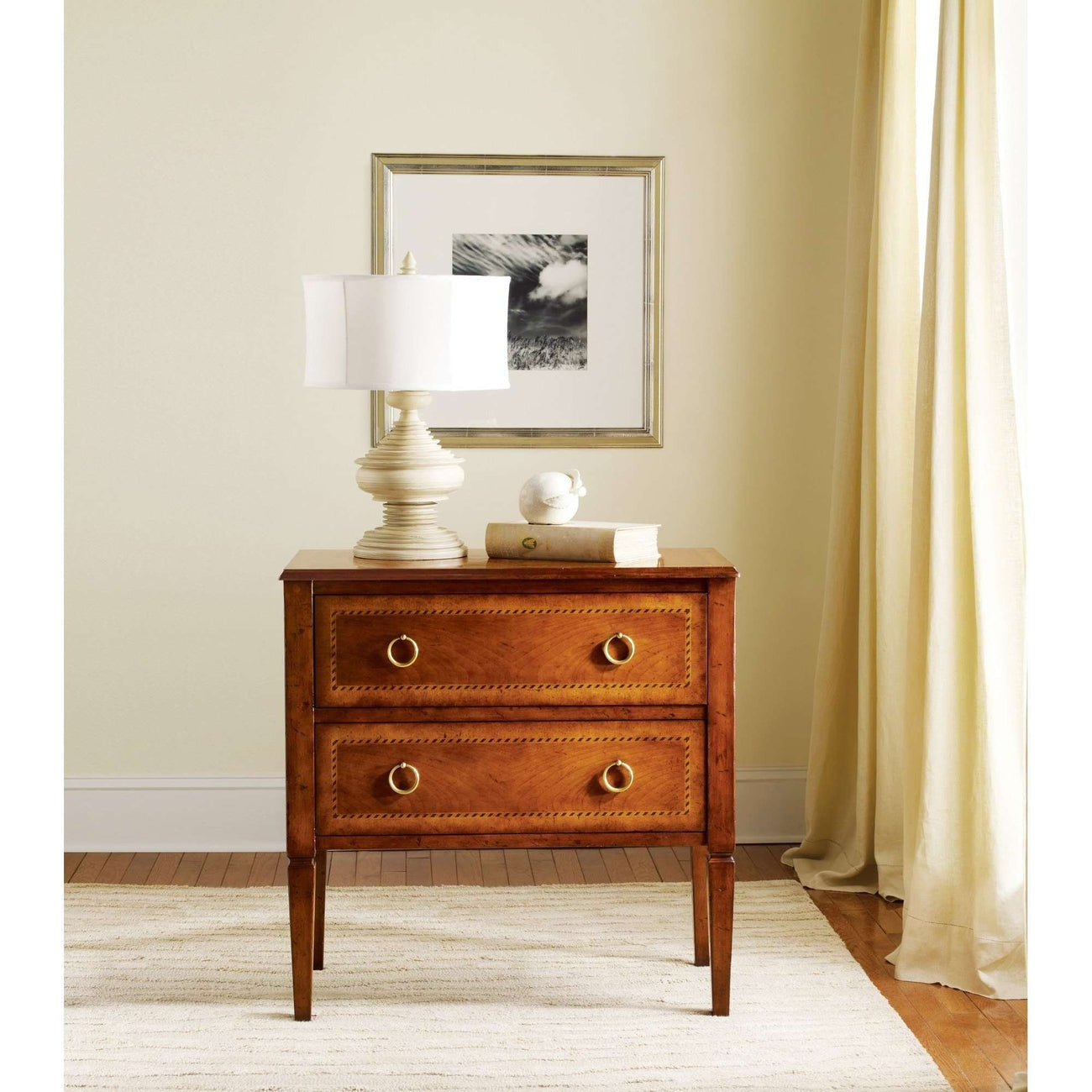 Two Drawer Fruitwood Commode-Modern History-MODERN-MH278F01-Nightstands-1-France and Son