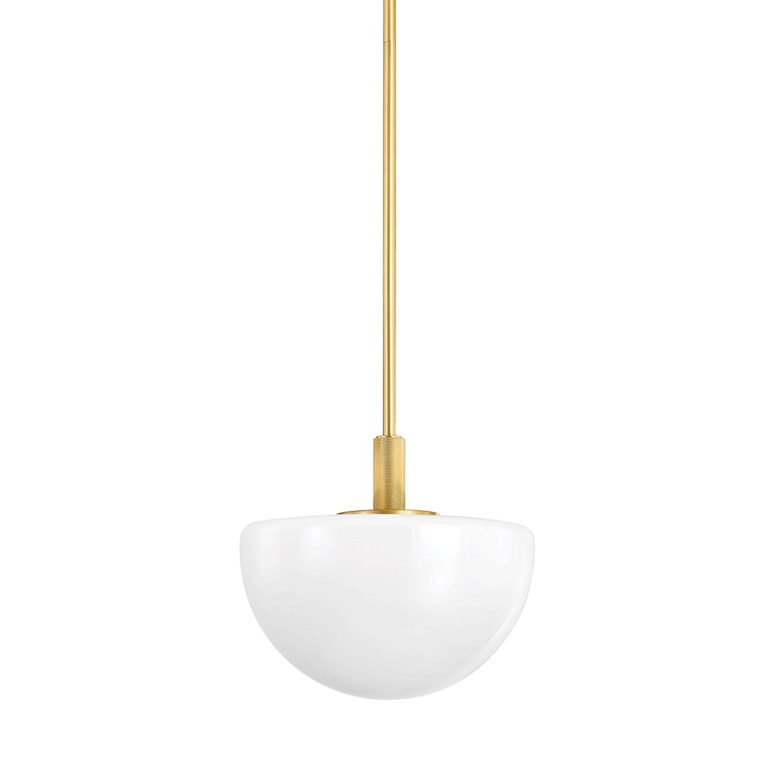 Lethbridge 1 Light Pendant-Hudson Valley-HVL-5913-AGB-PendantsAged Brass-3-France and Son