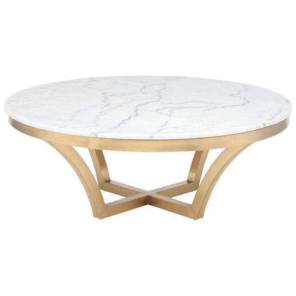 Aurora Coffee Table-Nuevo-NUEVO-HGSX153-Coffee Tablesbrushed gold base-White-7-France and Son
