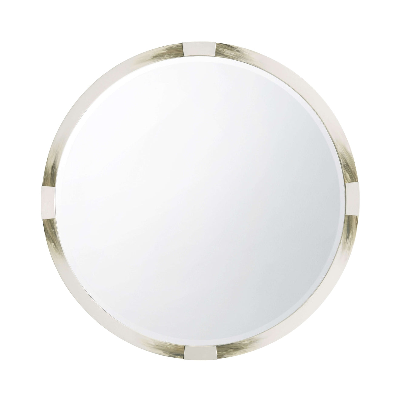 Cutting Edge Mirror (Round, Longhorn White)-Theodore Alexander-THEO-3102-452-Mirrors-1-France and Son